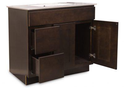 36" Vanity Espresso (Without sink and countertop) Right or Left Sides Drawers - ZCBuildingSupply