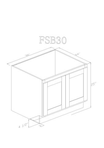 Base 30" - Cognac 30 inch Farm Sink Base Cabinet