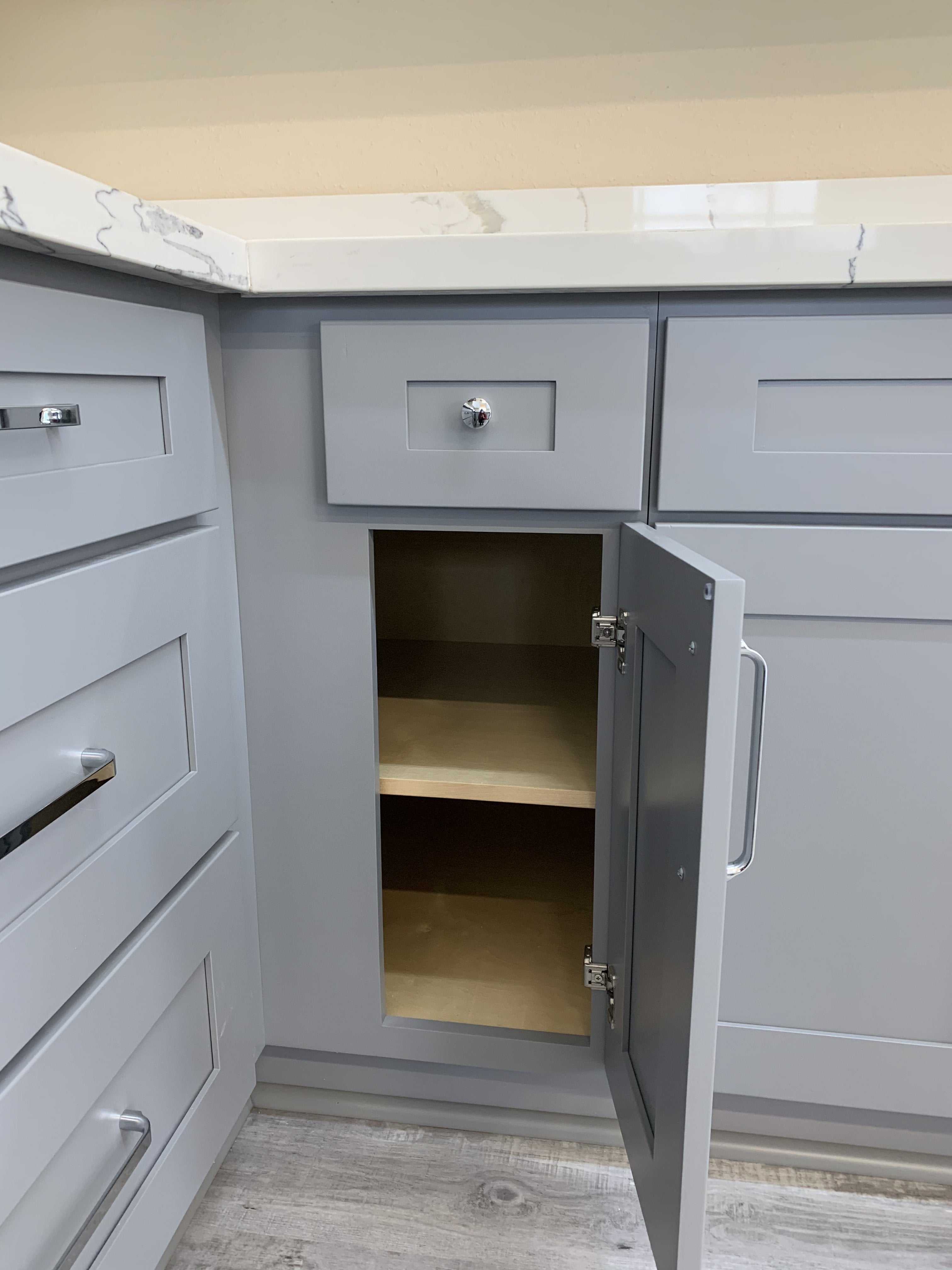 Base 39" - Pure Grey 39 Inch Blind Corner Base Cabinet - ZCBuildingSupply