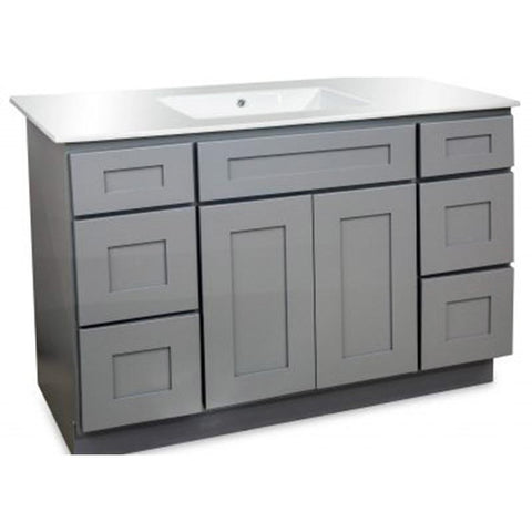 60" Vanity Pure Grey (Without sink and countertop) Single Sink or Double Sinks - ZCBuildingSupply