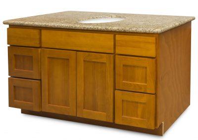 48" Vanity Honey Oak (Without sink and countertop) Both side 3 Drawers - ZCBuildingSupply