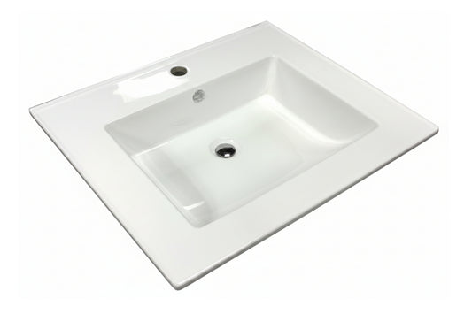 Voltaire 25" Vanity Top Bathroom Sink with Single Faucet Hole
