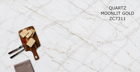 3cm Quartz 138"x 79" Countertop - Moonlit Gold