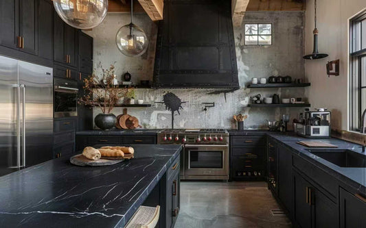 3cm Quartz 126" X 63" Countertop - Nero Marquina - ZC826