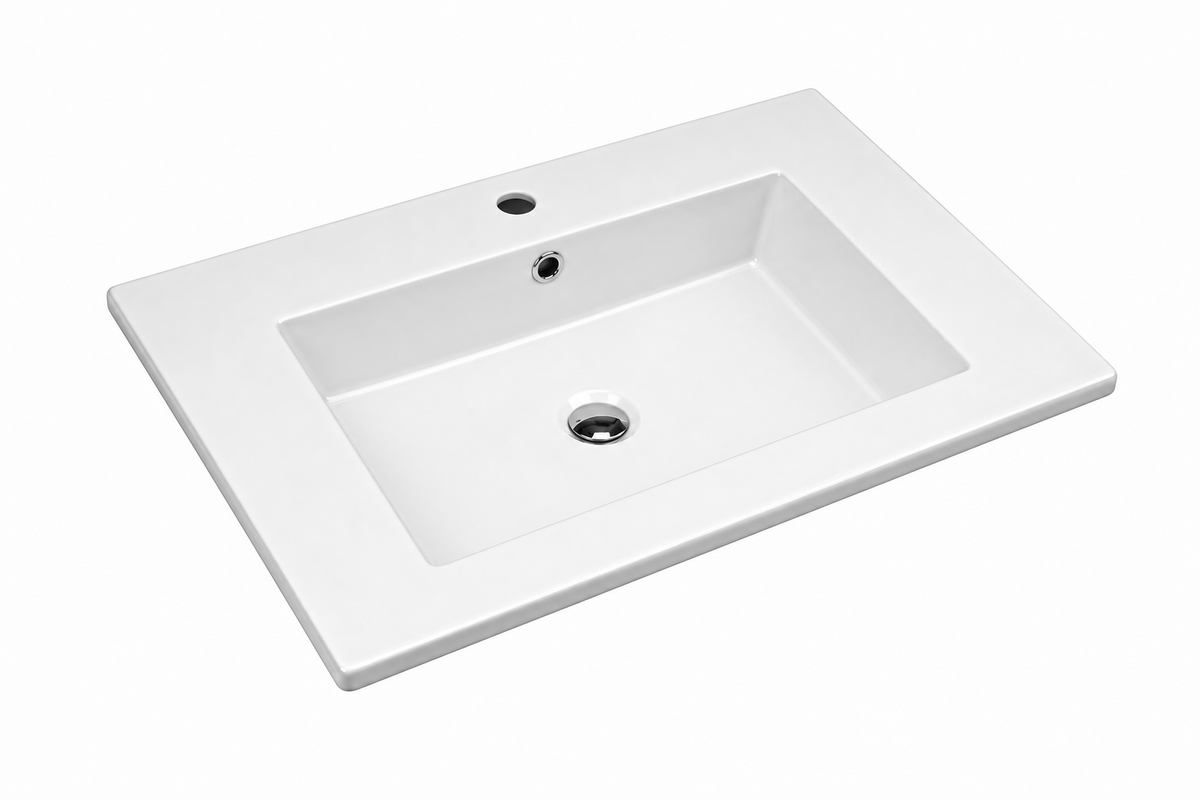 Voltaire 25" Vanity Top Bathroom Sink with Single Faucet Hole