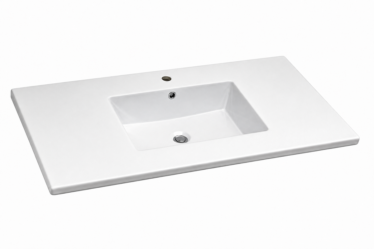 Voltaire 49" Vanity Top Bathroom Sink with Single Faucet Hole