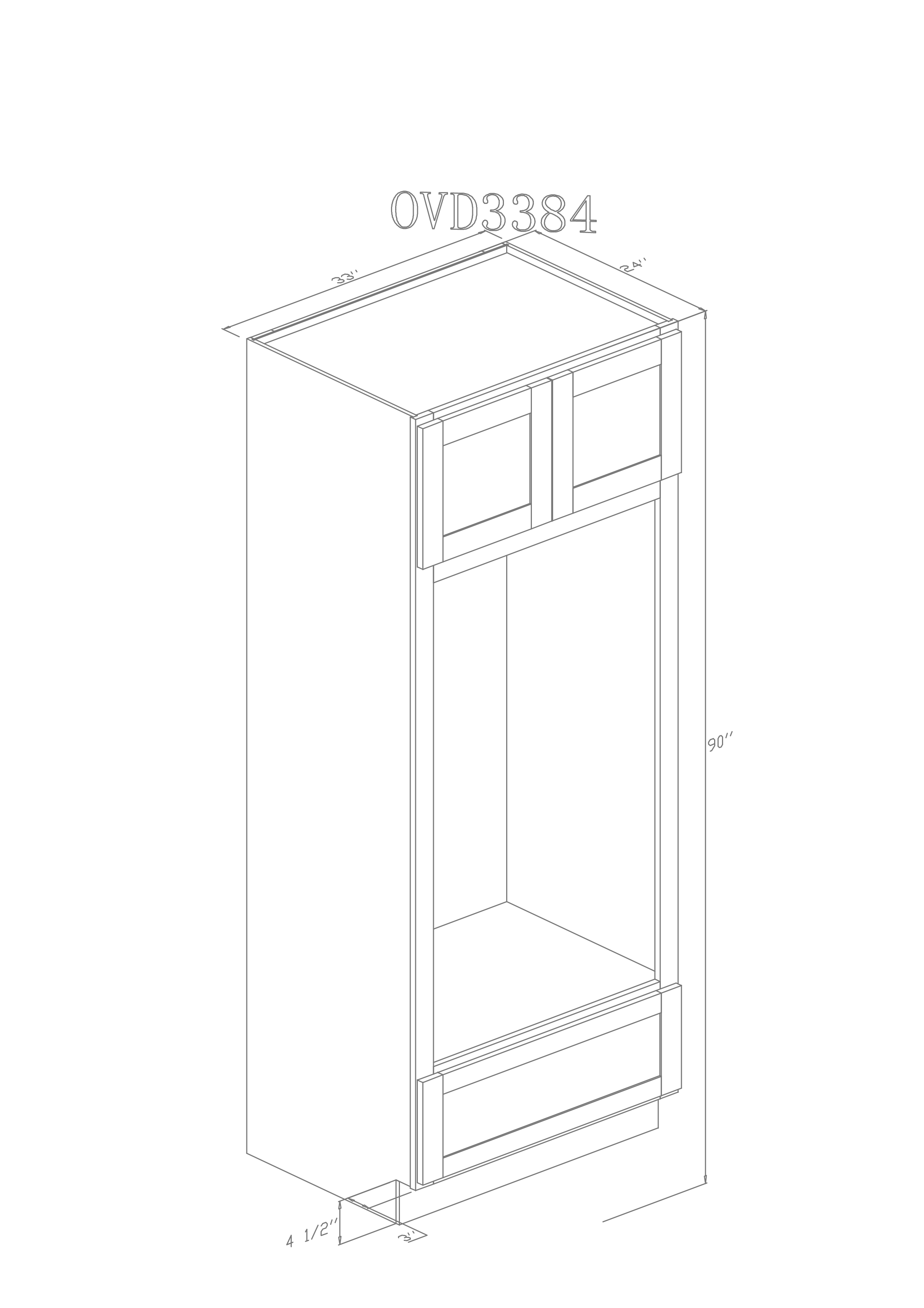 Tall 33" - Espresso 33 Inch Oven Cabinet - ZCBuildingSupply