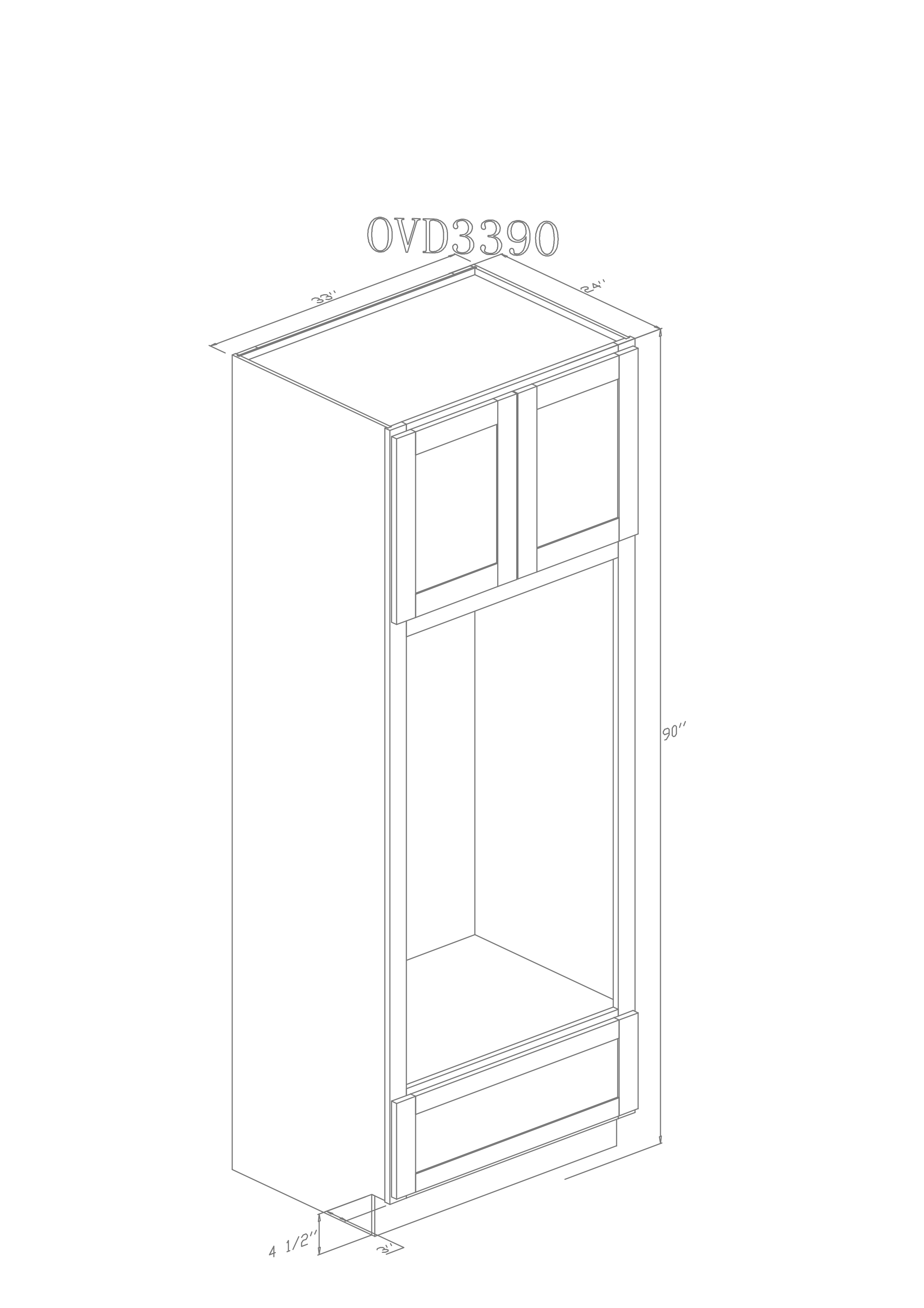 Tall 33" - Pure White 33 Inch Oven Cabinet - ZCBuildingSupply