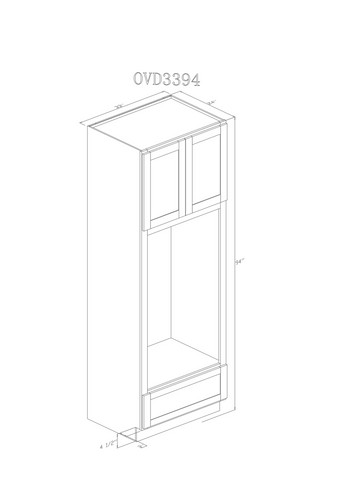 Tall 33" - Ashton Grey 33 Inch Oven Cabinet - ZCBuildingSupply