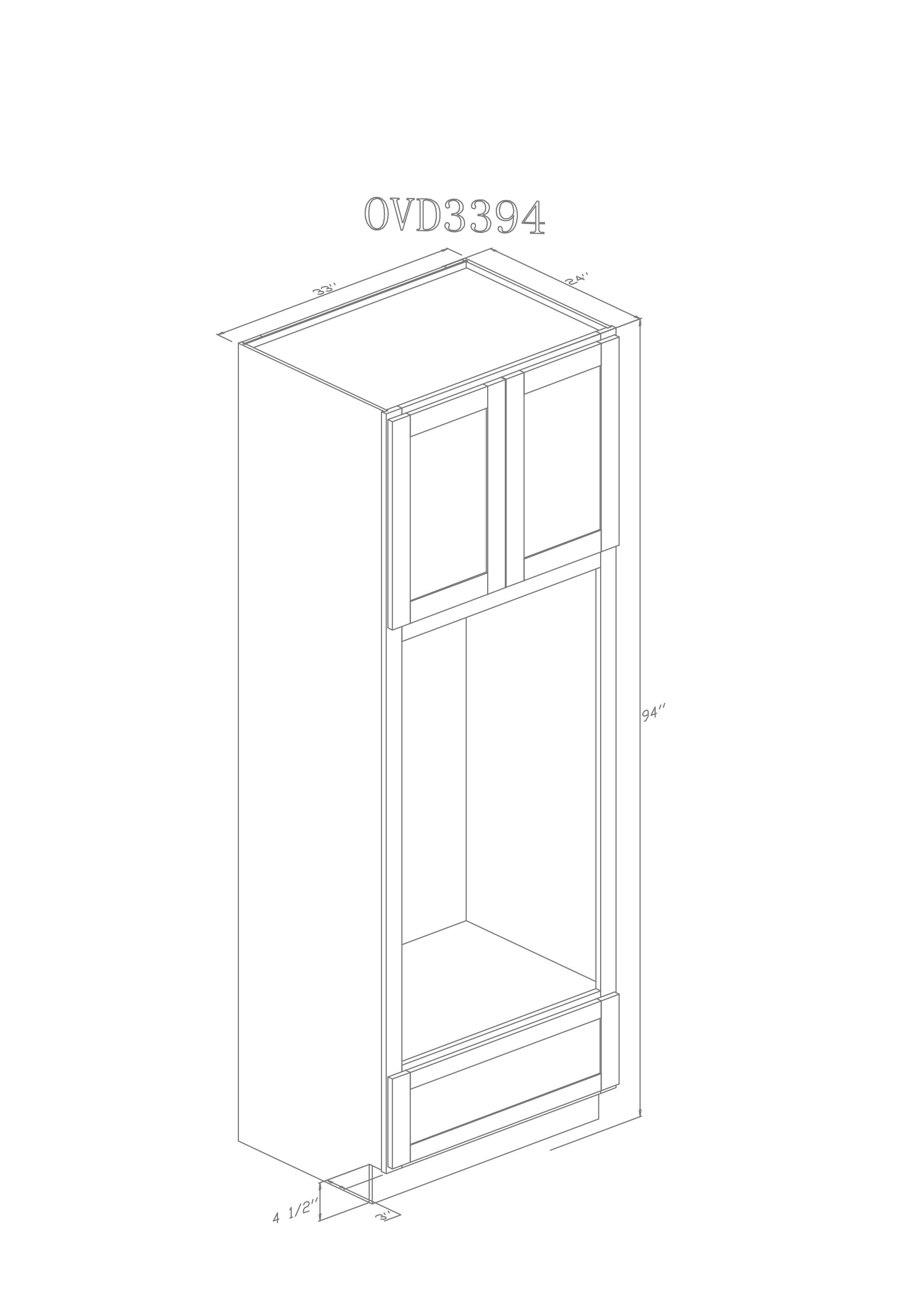 Modern Grey Frameless Kitchen Oven Cabinet - ZCBuildingSupply