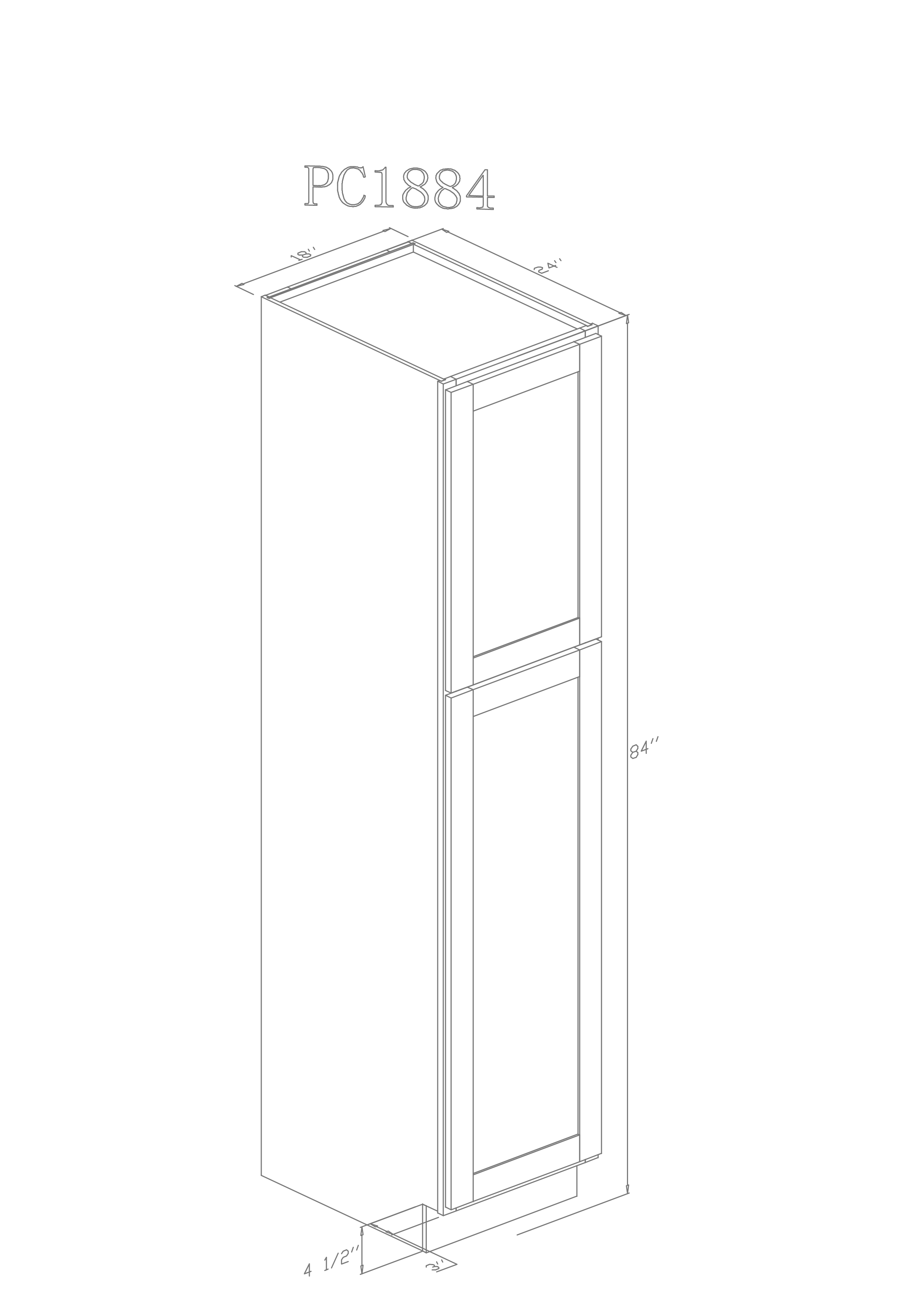 Tall 18" - Modern Grey 18 Inch Pantry Cabinet - ZCBuildingSupply