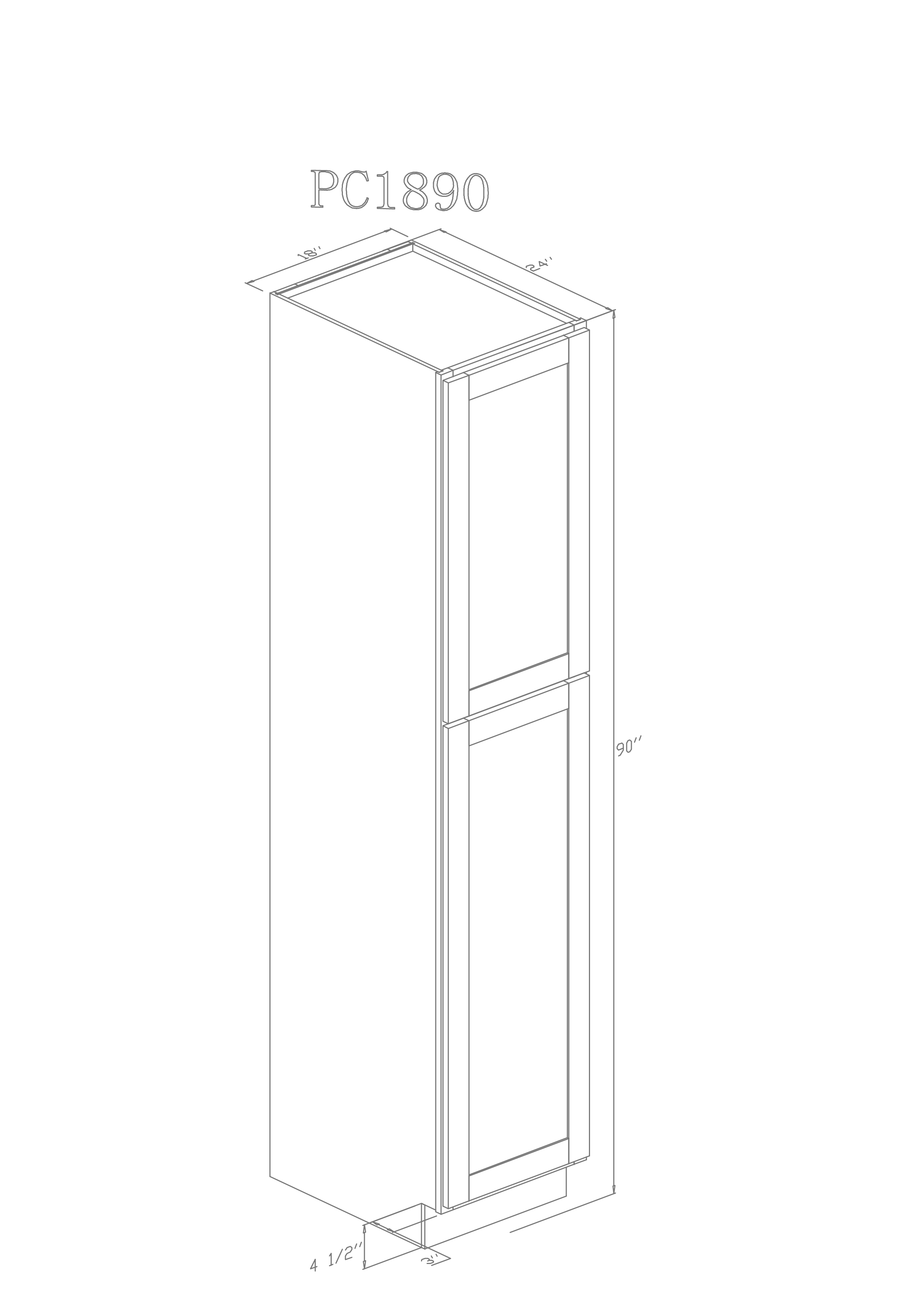 Tall 18" - Ashton Grey 18 Inch Pantry Cabinet - ZCBuildingSupply