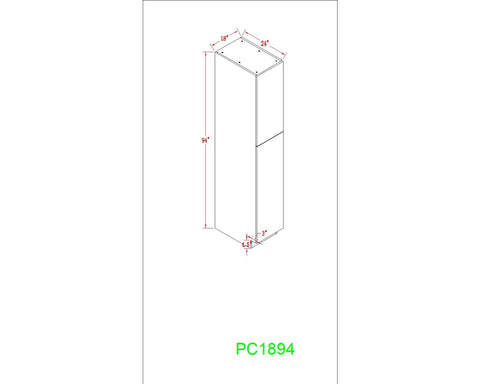 Tall 18" - Dark Ash 18 Inches Pantry Cabinet