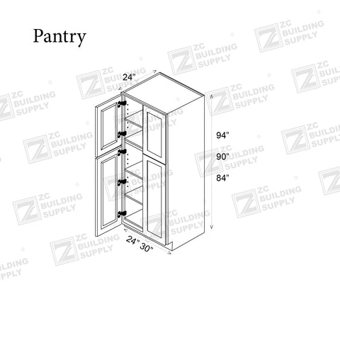 Tall 24" - Pure White 24 Inches Pantry Cabinet - ZCBuildingSupply