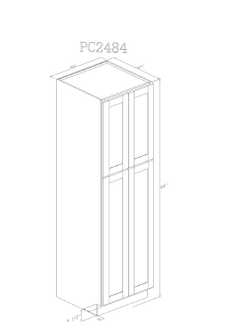 Tall 24" - Shiny White 24 Inch Pantry Cabinet - ZCBuildingSupply