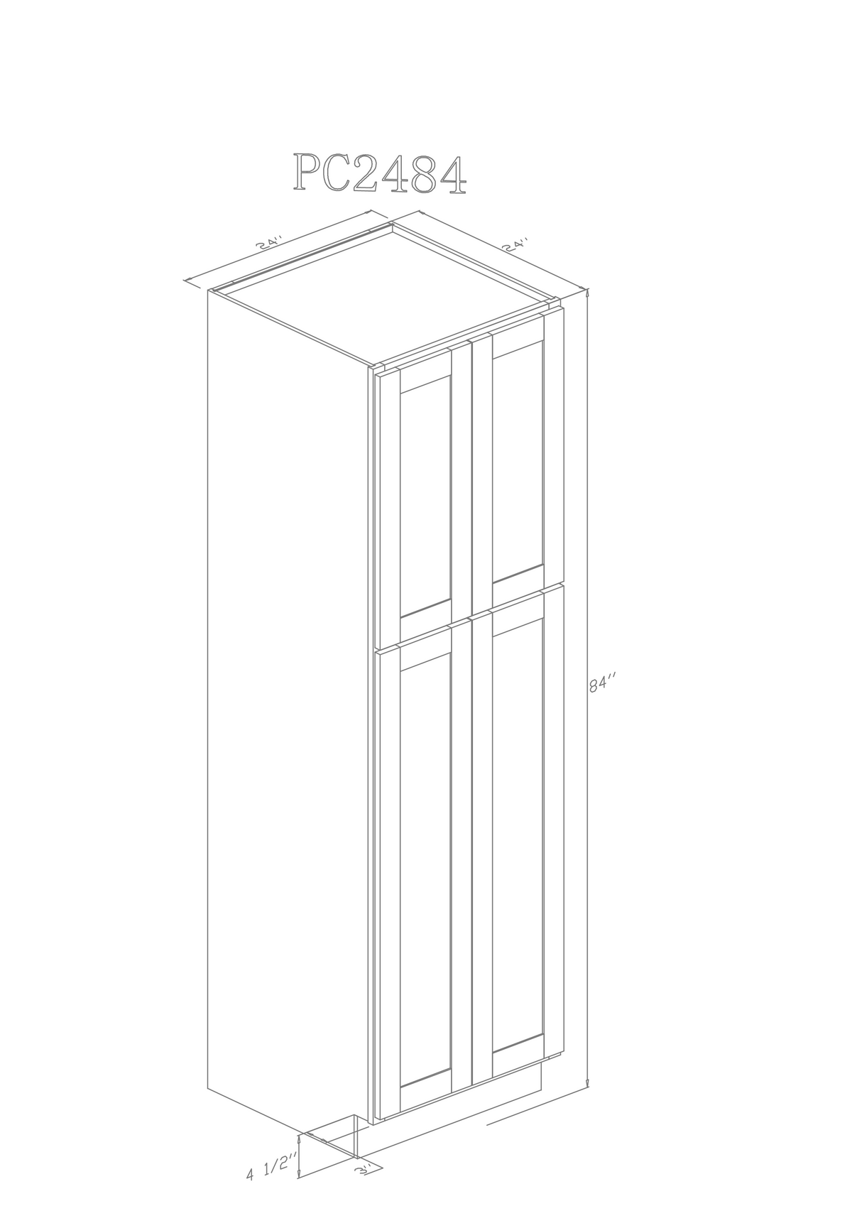 Tall 24" - Athens 24 Inch Pantry Cabinet - ZCBuildingSupply