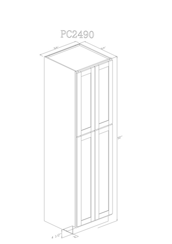 Tall 24" - Shiny White 24 Inch Pantry Cabinet - ZCBuildingSupply