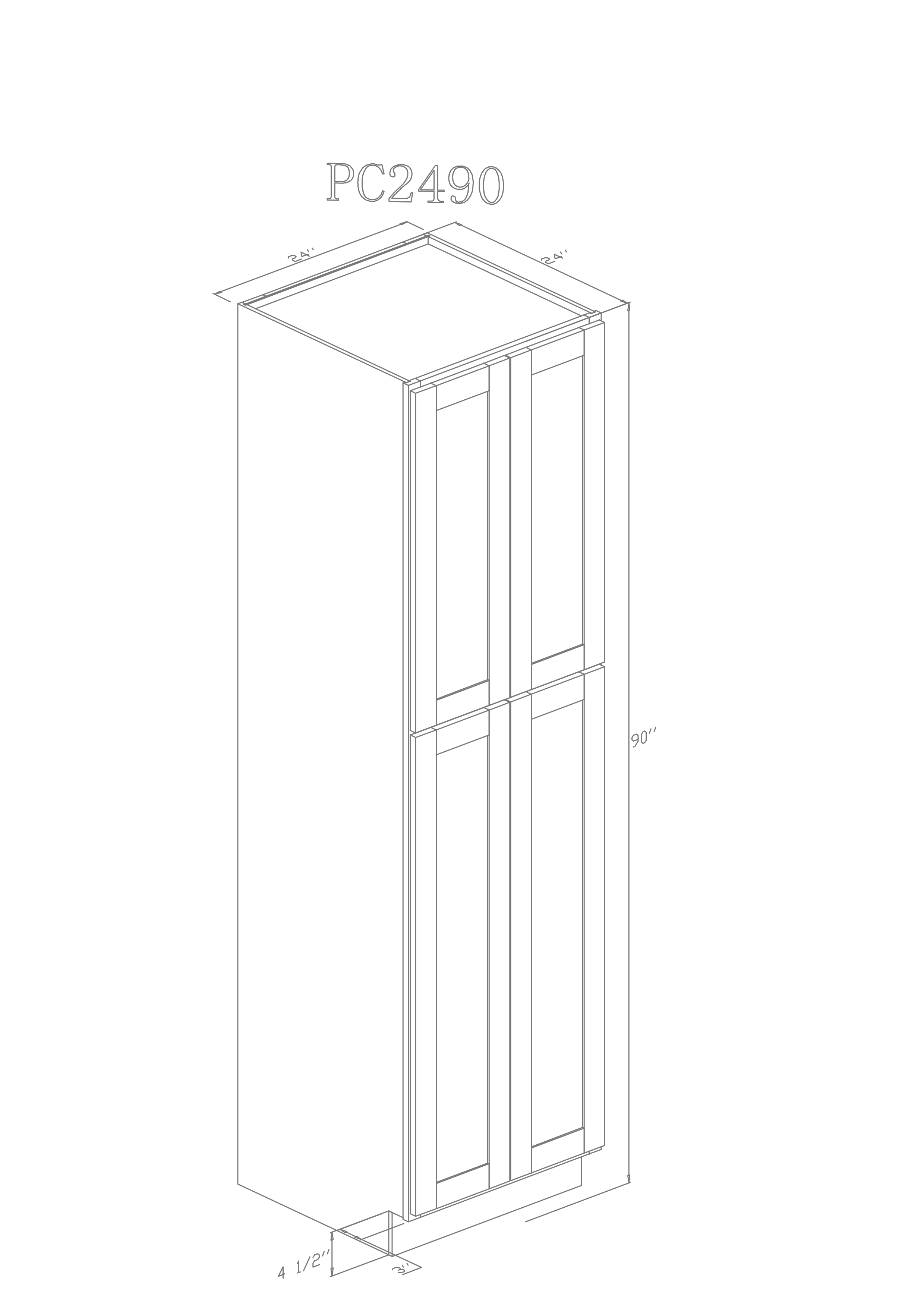Tall 24" - Cherry 24 Inch Pantry Cabinet - ZCBuildingSupply