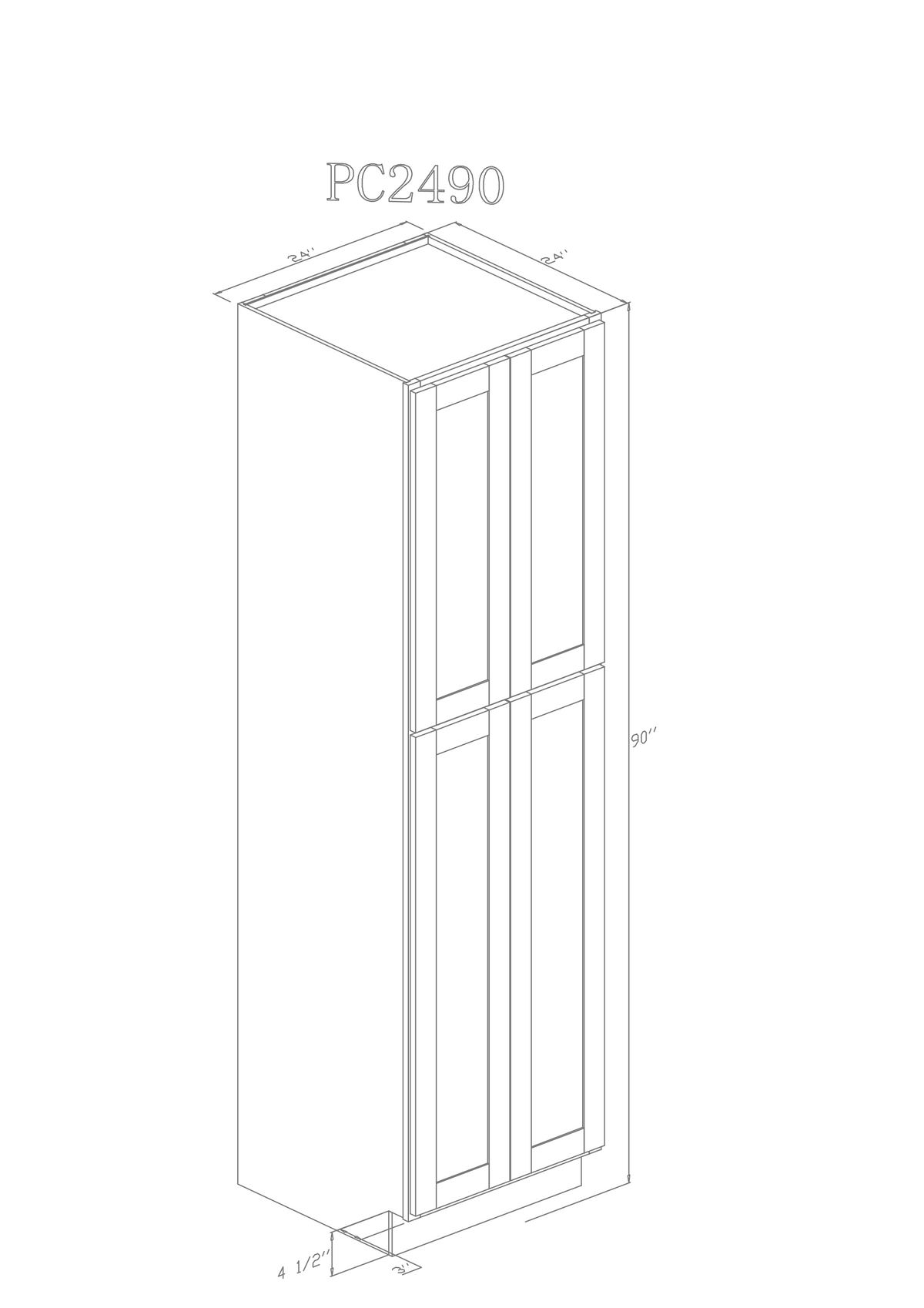 Tall 24" - Pure White 24 Inch Pantry Cabinet - ZCBuildingSupply