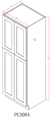 Tall 30" - Blue Shaker 30 Inches Pantry Cabinet