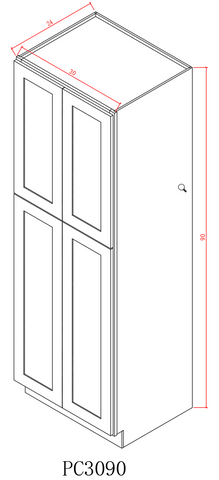 Tall 30" - Blue Shaker 30 Inches Pantry Cabinet
