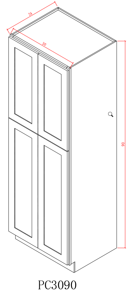 Tall 30" - Classic White 30 Inches Pantry Cabinet