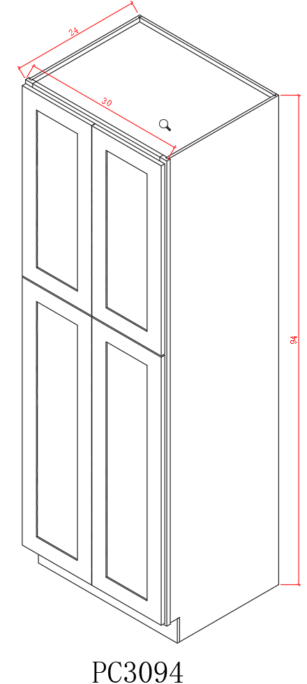 Tall 30" - Pure Grey 30 Inches Pantry Cabinet - ZCBuildingSupply