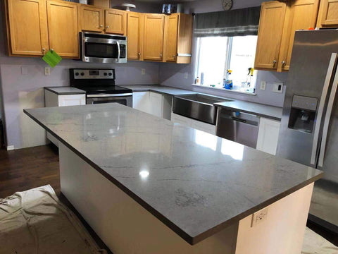 3cm Quartz 126"x 63" Countertop - Pearl Jasmine- Self Pick Up Only - ZCBuildingSupply