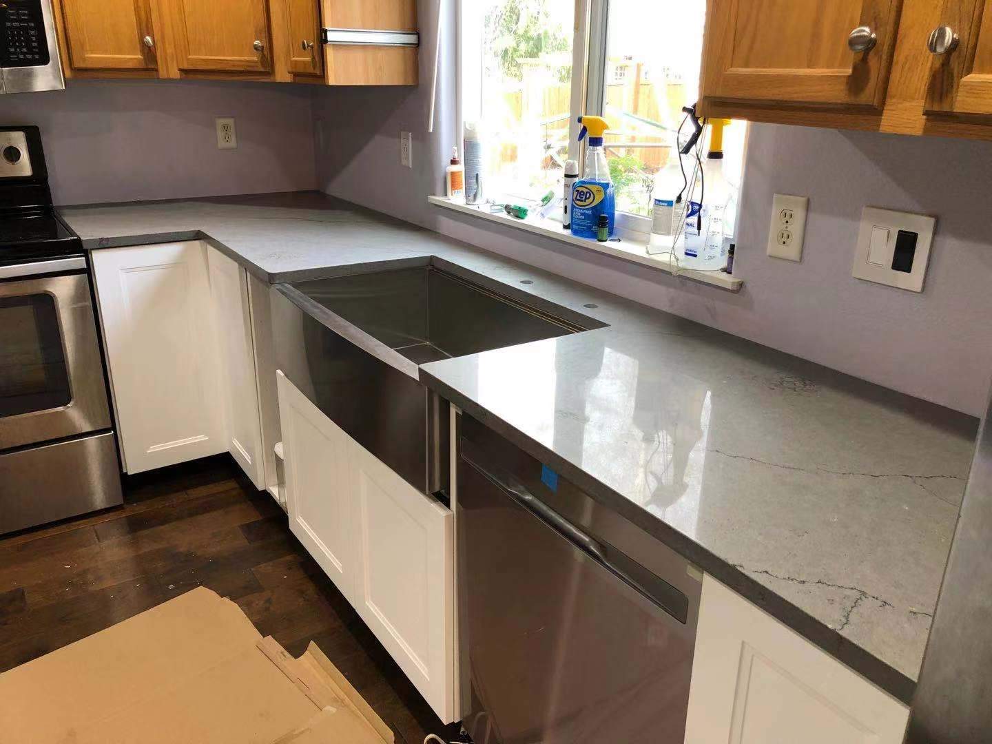 3cm Quartz 126"x 63" Countertop - Pearl Jasmine- Self Pick Up Only - ZCBuildingSupply