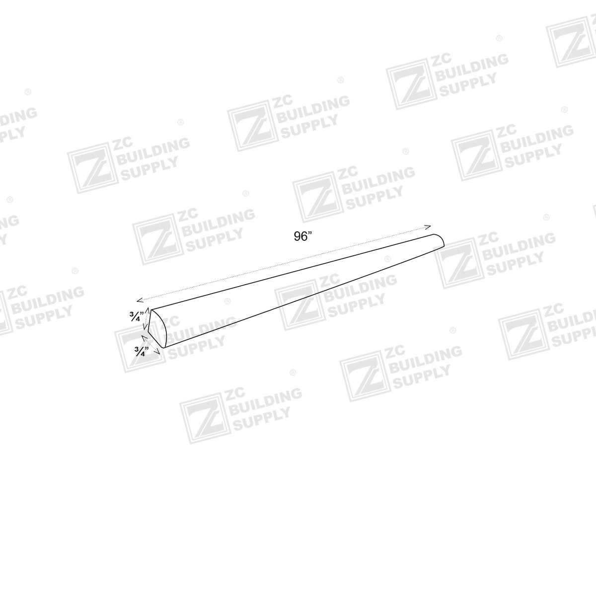 Pure White Quarter Round 96" - ZCBuildingSupply