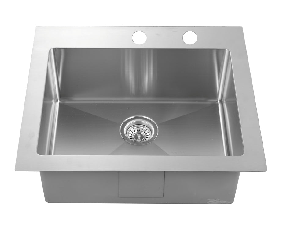 25" Kitchen Sink Stainless Steel Top Mount RD2522 - ZCBuildingSupply