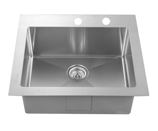 25" Kitchen Sink Stainless Steel Top Mount RD2522 - ZCBuildingSupply