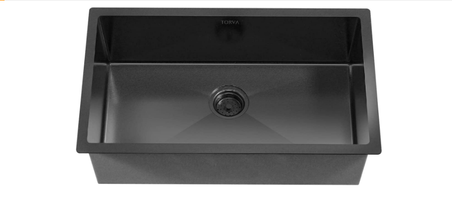 30" Kitchen  Gunmetal Black Sink Stainless Steel Undermount Single 3219S