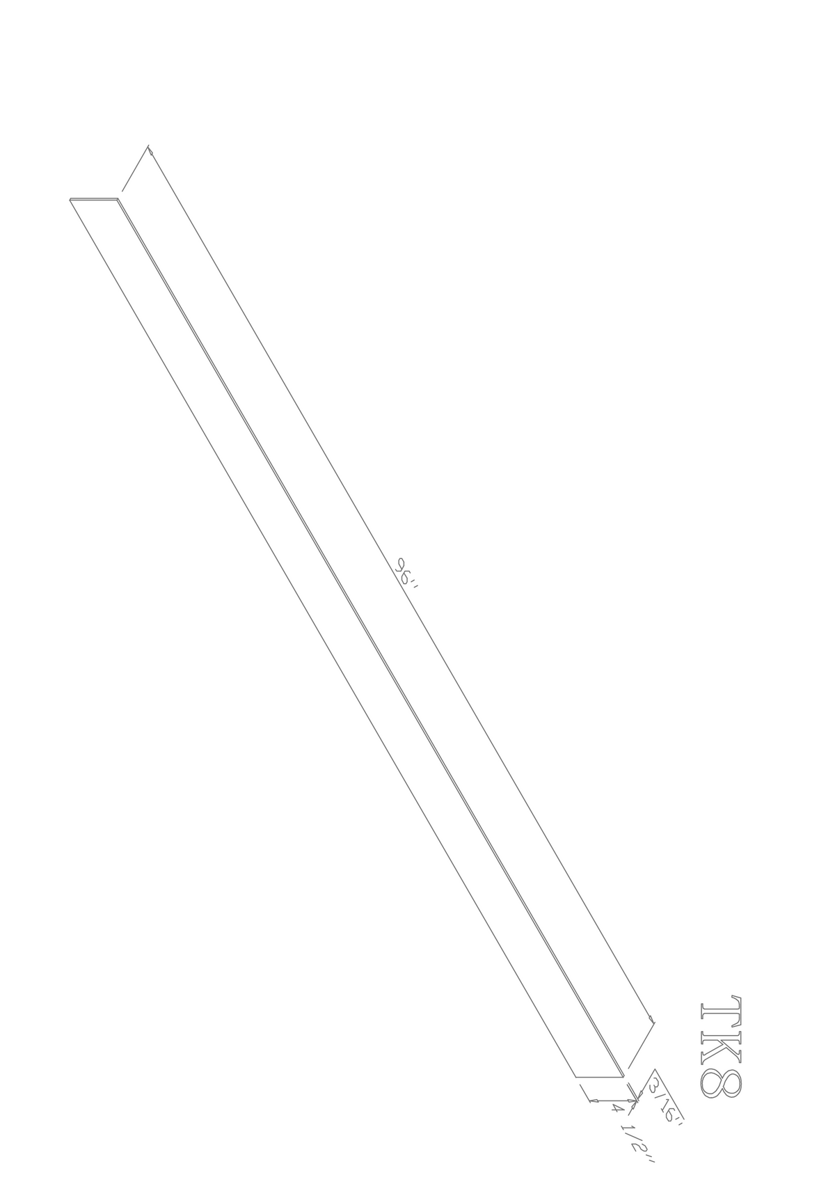 Natural Shaker Toe Kick-4.5"W X 96"L--TK