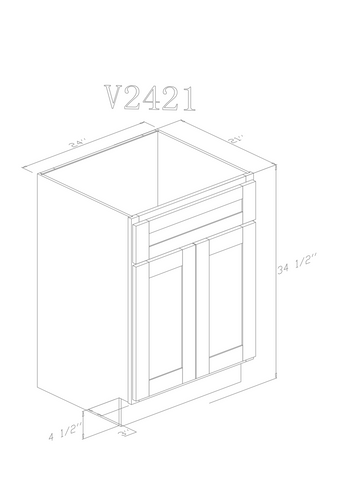 24" Vanity American Oak (Without sink and countertop)