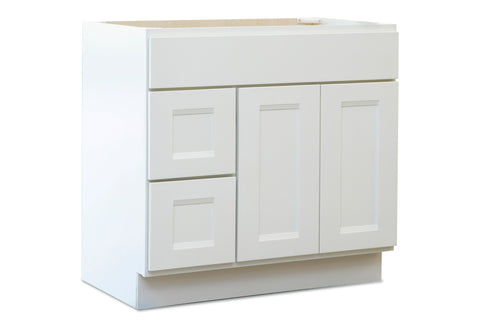 36" Vanity Almond White (Without sink and countertop) Right or Left side Drawers