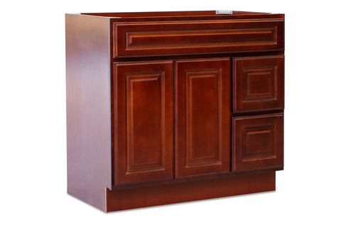 36" Vanity Cherry (without sink and countertop) Right or Left side Drawers