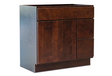 36" Vanity Espresso (Without sink and countertop) Right or Left Sides Drawers