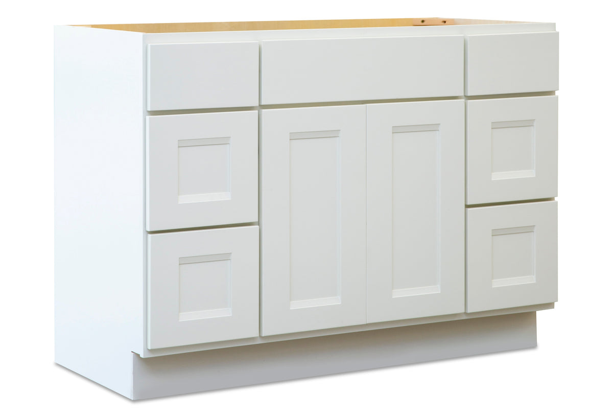 48" Vanity Almond White (Without sink and countertop) Both side 3 Drawers