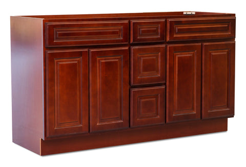 60" Vanity Cherry (without sink and countertop) Single or Double Sinks - ZCBuildingSupply