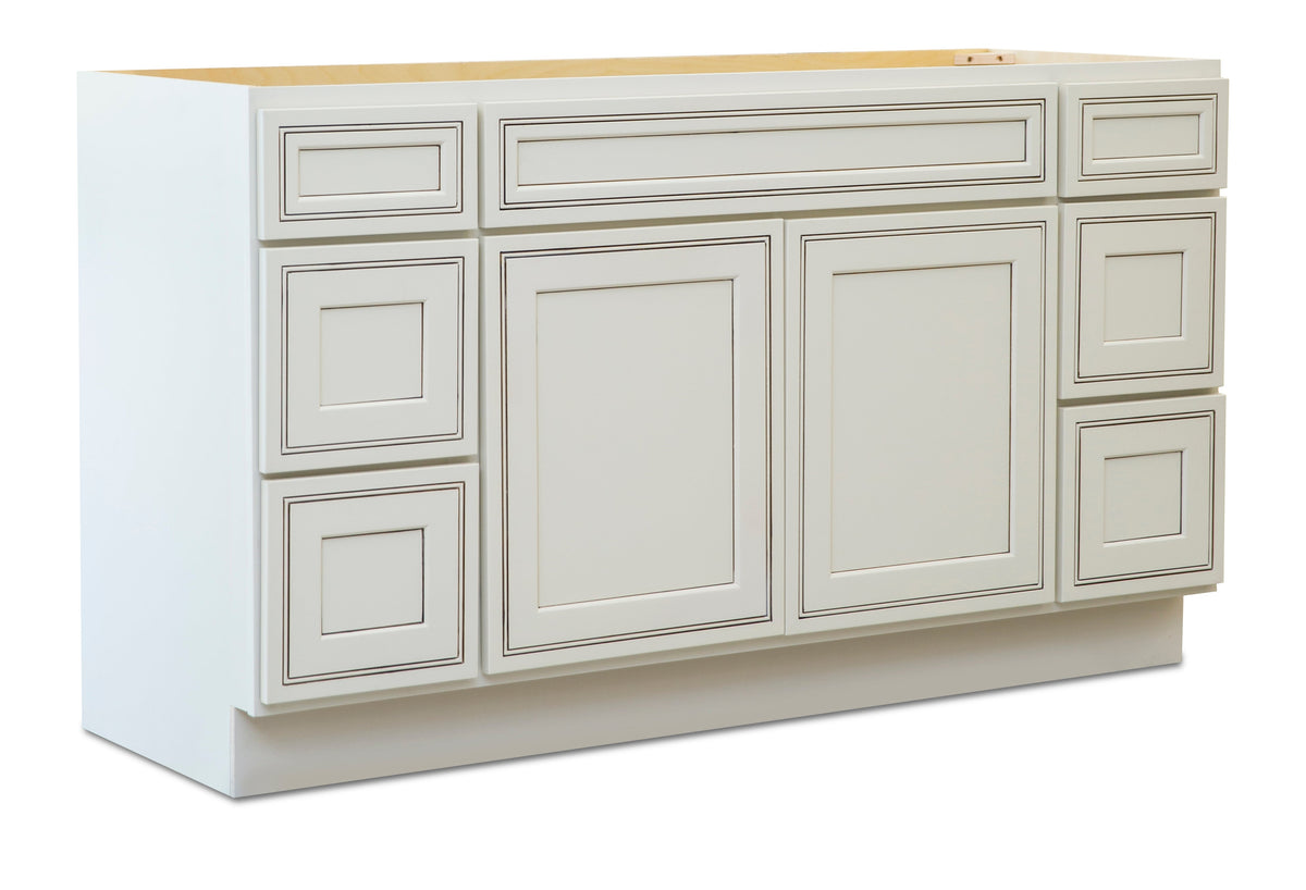 60" Vanity Classic White (Without sink and countertop) Single or Double Sinks - ZCBuildingSupply