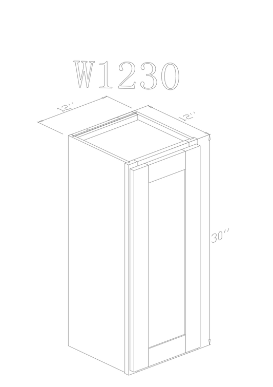 Wall 12" - Slim White Shaker 12 Inch Wall Cabinet - ZCBuildingSupply