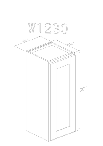 Wall 12" - Modern Grey 12 Inch Wall Cabinet - ZCBuildingSupply