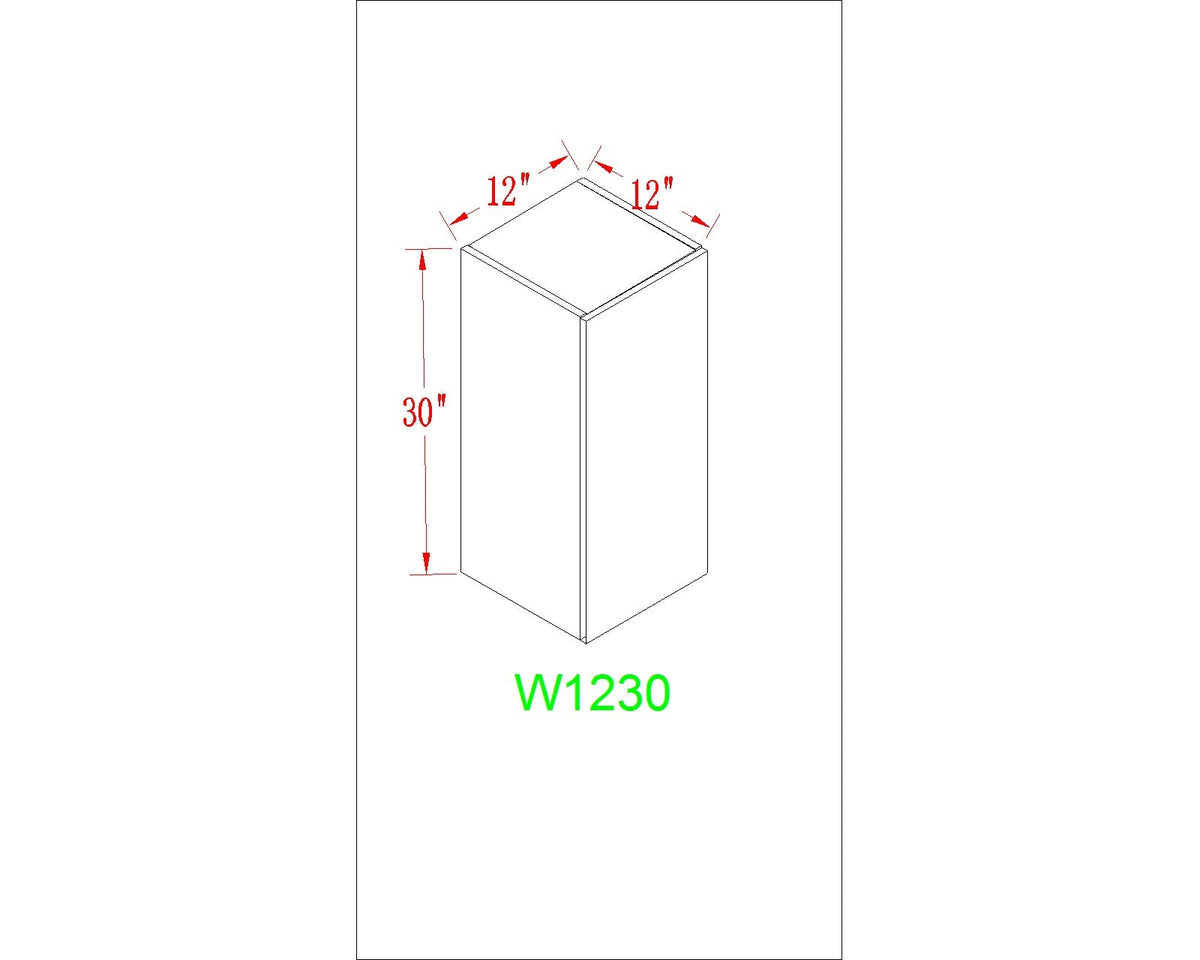 Wall 12" - White Oak 12 Inch Wall Cabinet