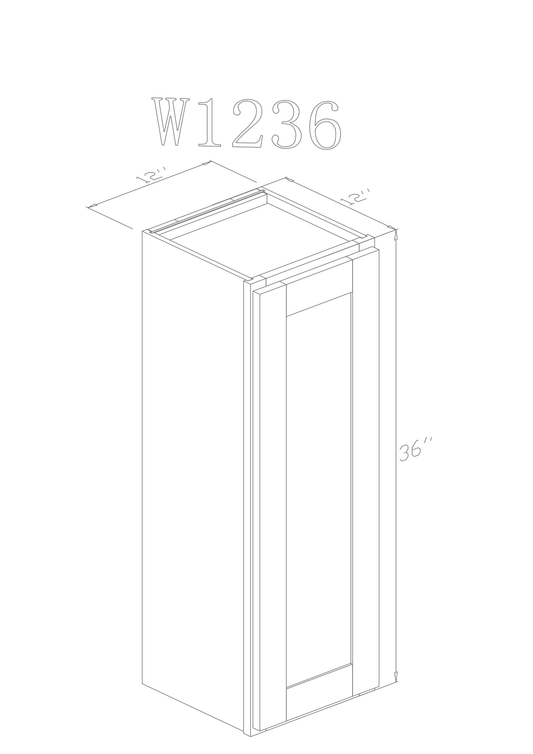 Wall 12" - Natural Shaker 12 Inch Wall Cabinet - ZCBuildingSupply