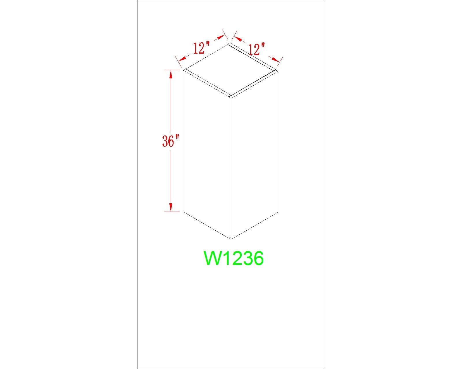 Wall 12" - White Oak 12 Inch Wall Cabinet