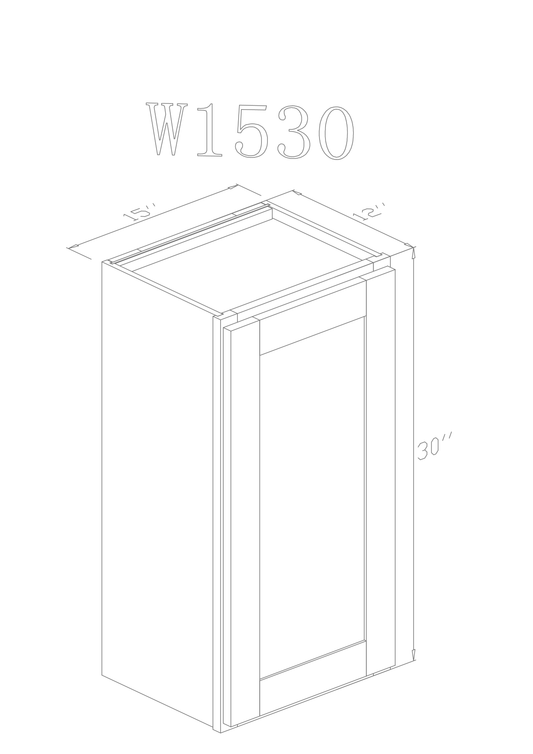 Wall 15" - American Oak 15 Inch Wall Cabinet