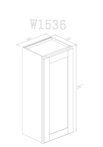 Wall 15" - American Oak 15 Inch Wall Cabinet
