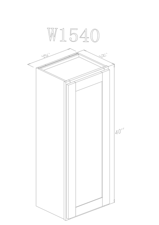 Wall 15" - Dark Ash 15 Inch Wall Cabinet