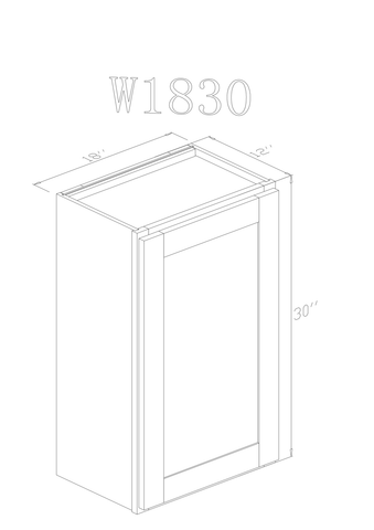 Wall 18" - Pure White 18 Inch Wall Cabinet - ZCBuildingSupply